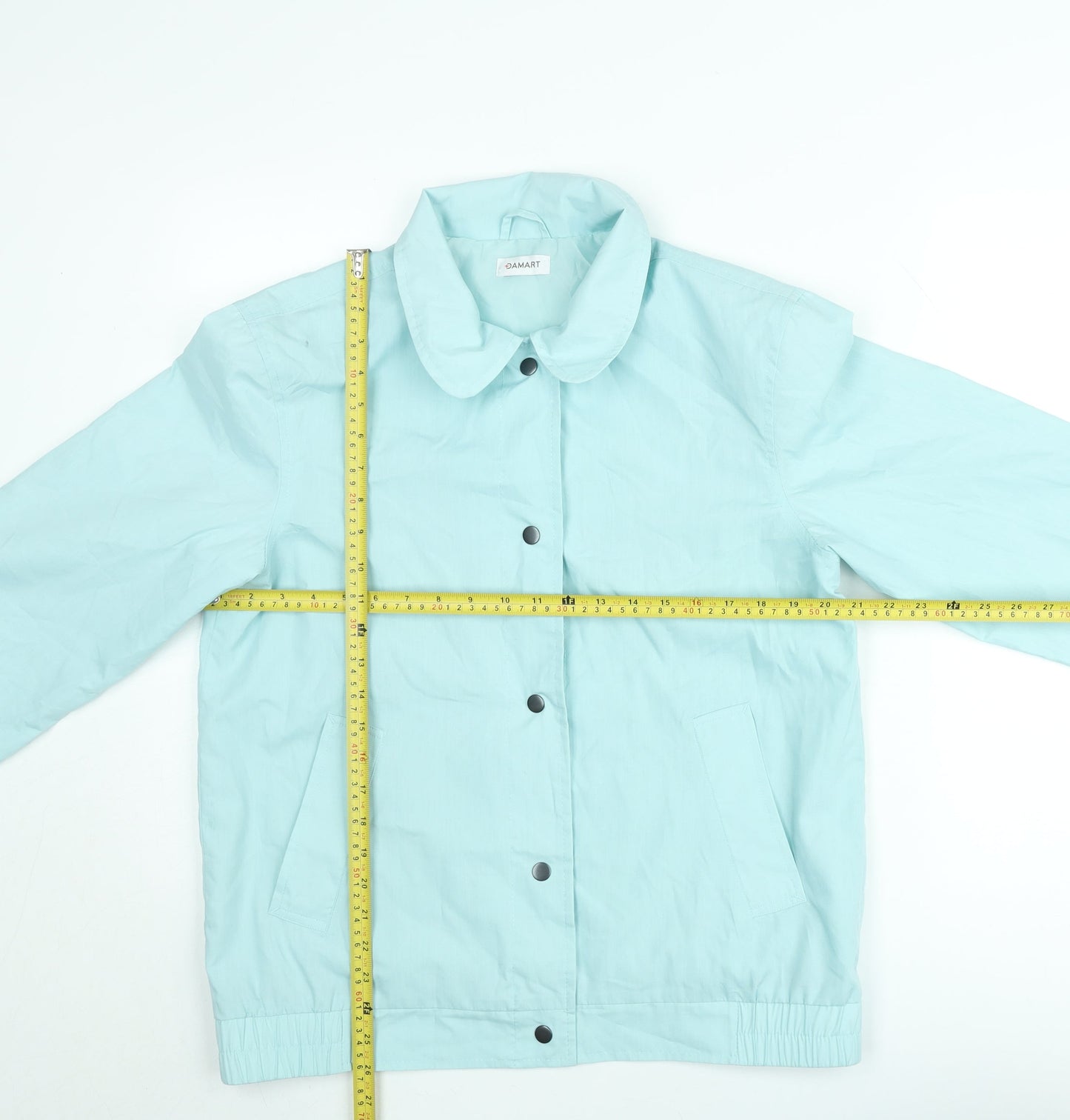 Damart Women Blue Size 12 Basic Jacket with Pockets