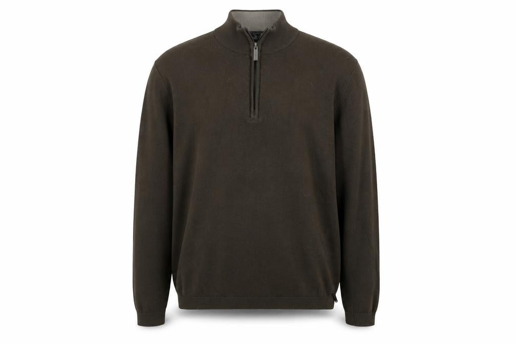 Paul Costelloe Men’s Brown 1/2 Zip Cotton Knit Sweatshirt Medium