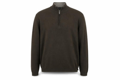 Paul Costelloe Men’s Brown 1/2 Zip Cotton Knit Sweatshirt Medium