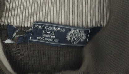 Paul Costelloe Men’s Brown 1/2 Zip Cotton Knit Sweatshirt Medium