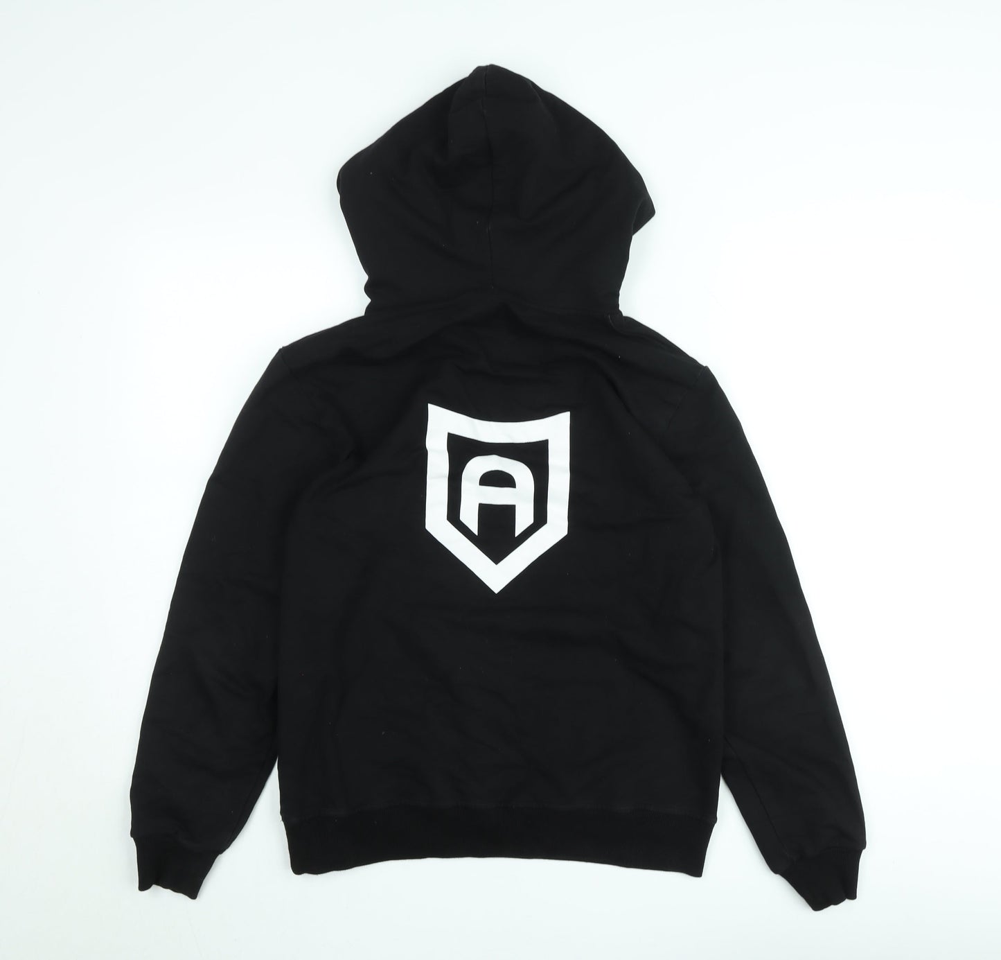 Apollo Men's Black Pullover Hoodie Small Graphic Print Cotton