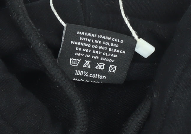 Apollo Men's Black Pullover Hoodie Small Graphic Print Cotton
