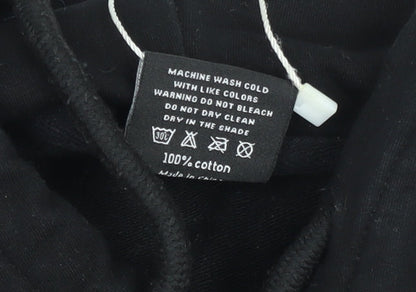 Apollo Men's Black Pullover Hoodie Small Graphic Print Cotton