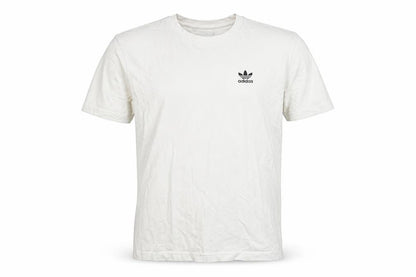 Front view of Adidas Men's White XS Trefoil Logo Short Sleeve Crew Neck T-Shirt