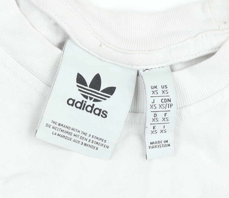 Adidas Men's White XS Trefoil Logo Short Sleeve Crew Neck T-Shirt