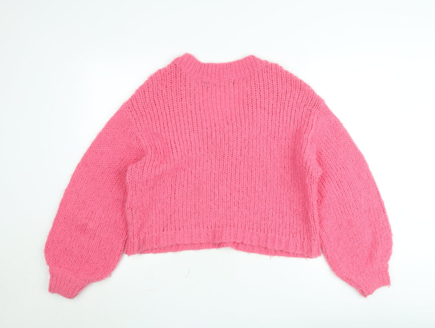 Vero Moda Women Pink Chunky Knit V-Neck Pullover Jumper Size M