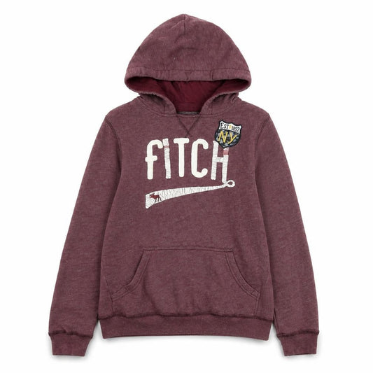 Front view of Abercrombie & Fitch Kids Burgundy Pullover Hoodie 15/16 Teens Casual