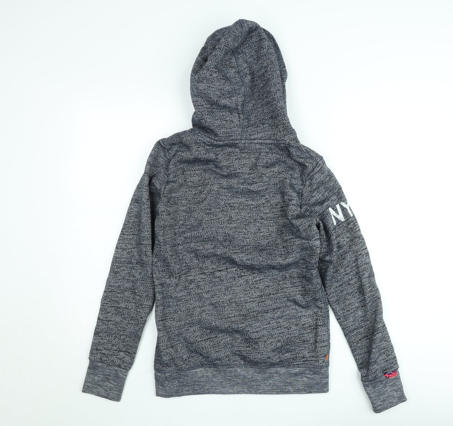 Superdry Womens Grey Pullover Hoodie XS Graphic Print Bronx NYC