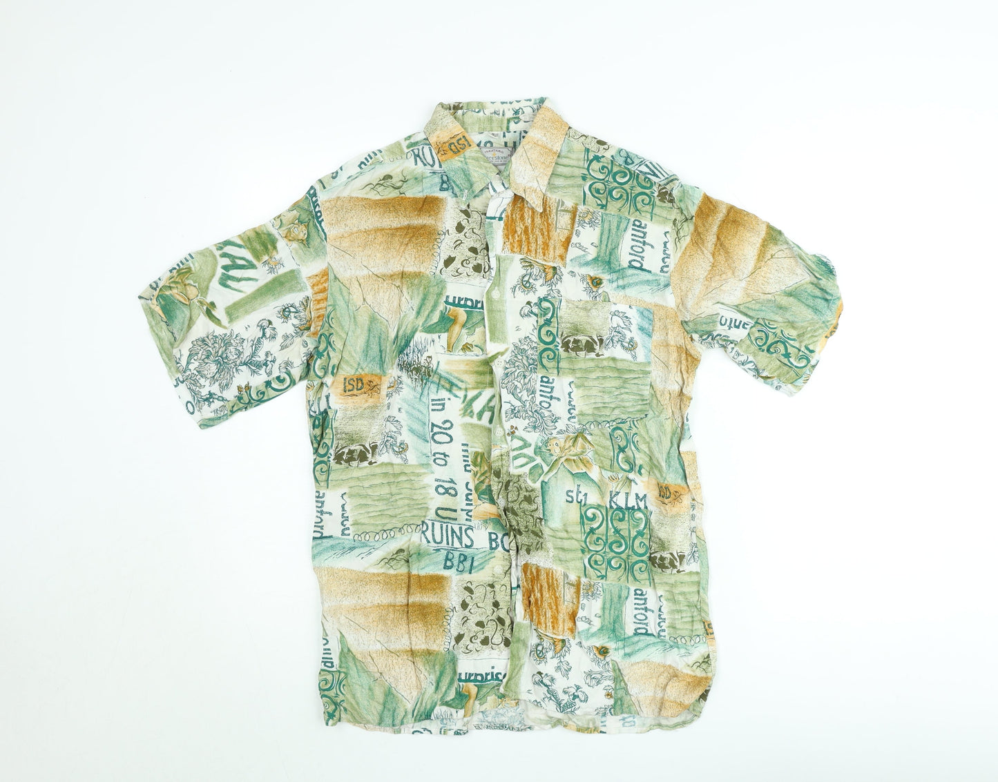 Silverstone Men’s Multicoloured Cotton Hawaiian Shirt M 39in Short Sleeve