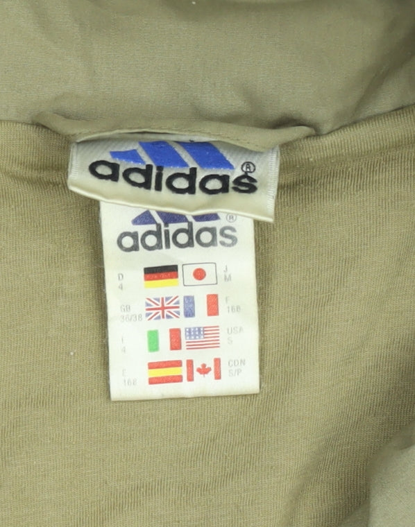 Adidas Men's Green Windbreaker Jacket Size S Full Zip Lightweight