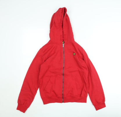 Lyle & Scott Boys Red Full Zip Hooded Basic Jacket 12-13 Years