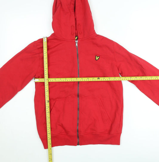 Lyle & Scott Boys Red Full Zip Hooded Basic Jacket 12-13 Years