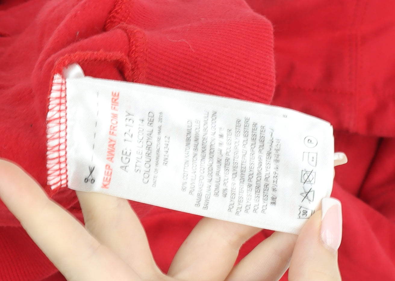 Lyle & Scott Boys Red Full Zip Hooded Basic Jacket 12-13 Years