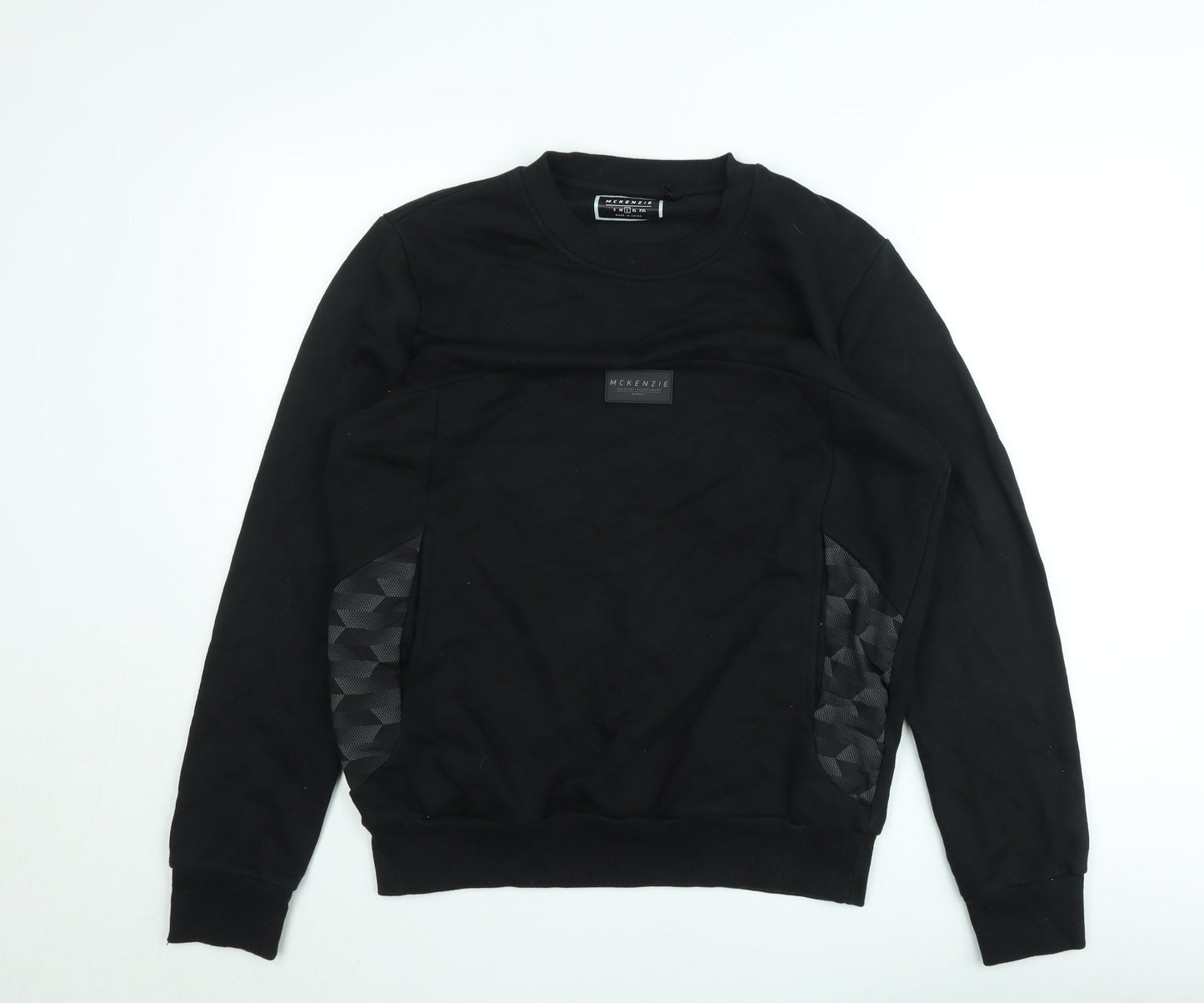 Mens UK Size L McKenzie Black Pullover Sweatshirt