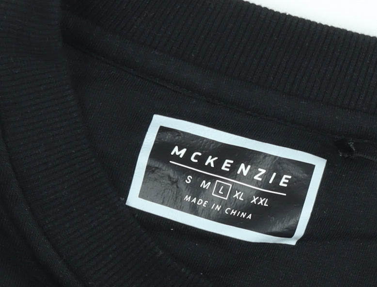 Mens UK Size L McKenzie Black Pullover Sweatshirt