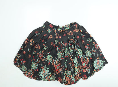 French Connection Women's Black Floral A-Line Short Skirt Size 8