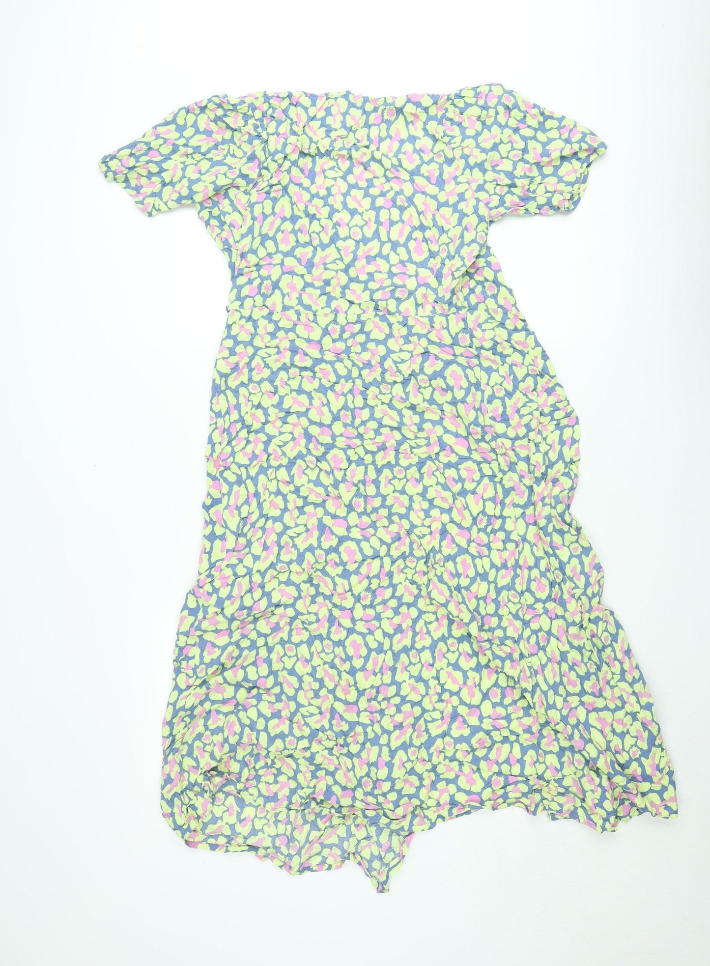 Pieces Women's Multicoloured XS Asymmetric Floral Mini Dress
