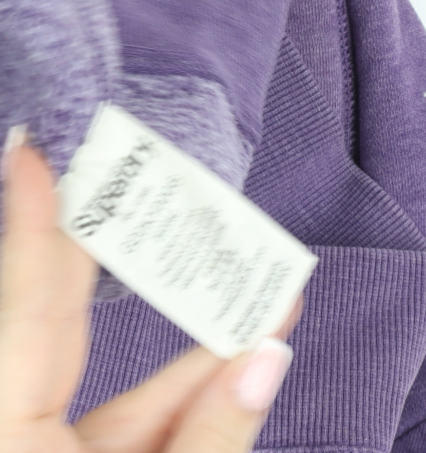 Superdry Womens Purple Pullover Hoodie Medium Cotton Blend