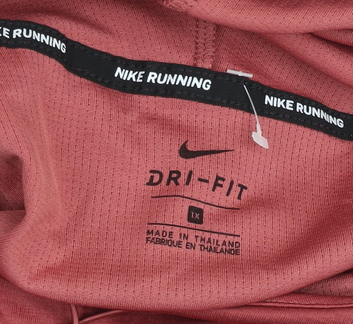 Nike Womens Red Dri-Fit Running Pullover Hoodie 1X Lightweight Activewear