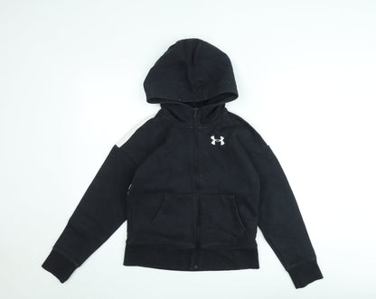 Under Armour Boys Black XS Full Zip Hooded Sports Jacket