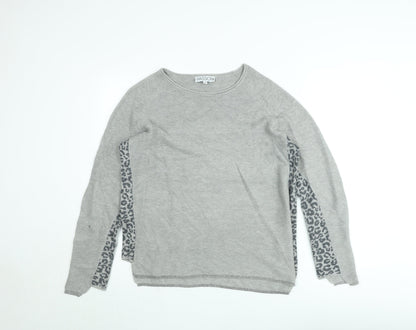 Passioni Women’s Grey Animal Print Knit Jumper Size M