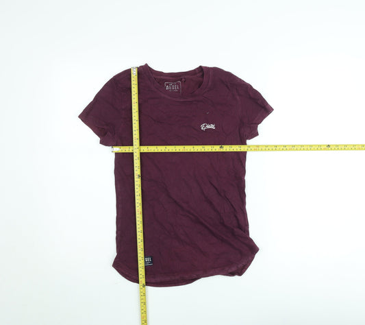 Womens UK Size S Diesel Purple Basic T-Shirt