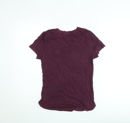 Womens UK Size S Diesel Purple Basic T-Shirt
