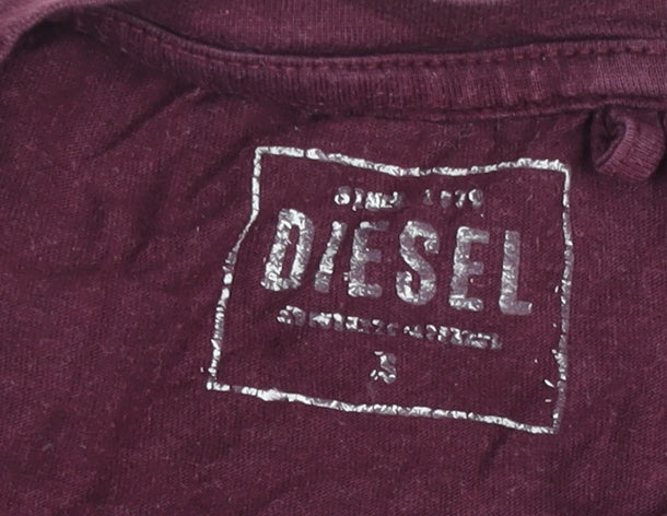 Womens UK Size S Diesel Purple Basic T-Shirt