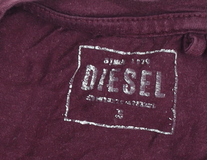 Womens UK Size S Diesel Purple Basic T-Shirt