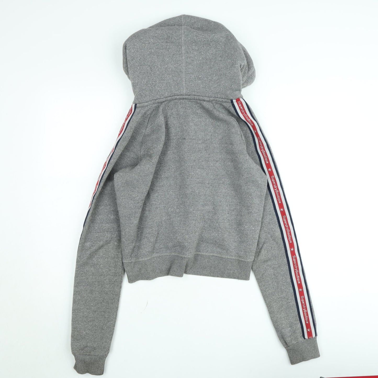 Superdry Girls Grey Pullover Hoodie 10 Years Graphic Hooded Sweatshirt