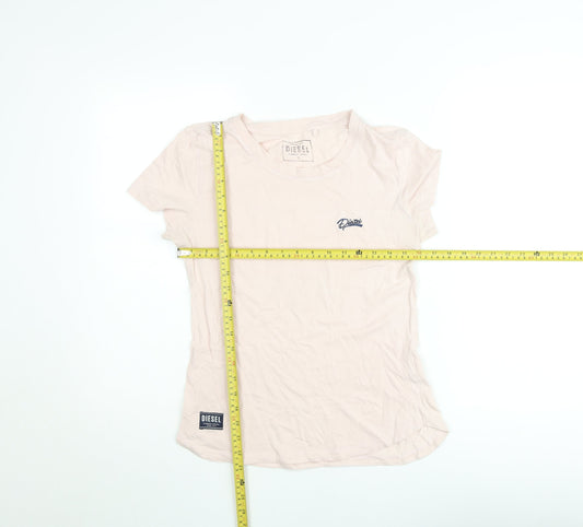 Womens UK Size S Diesel Pink Basic T-Shirt