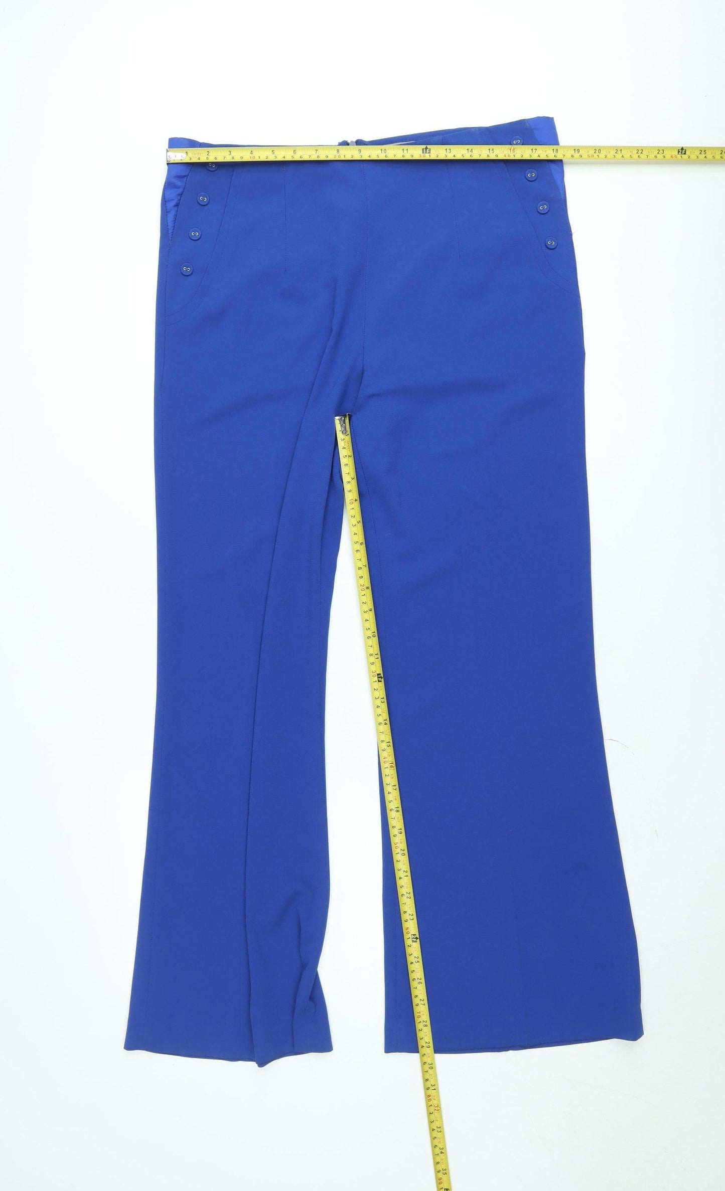 A|wear Women's Blue Size 14 Straight Leg Crepe Trousers