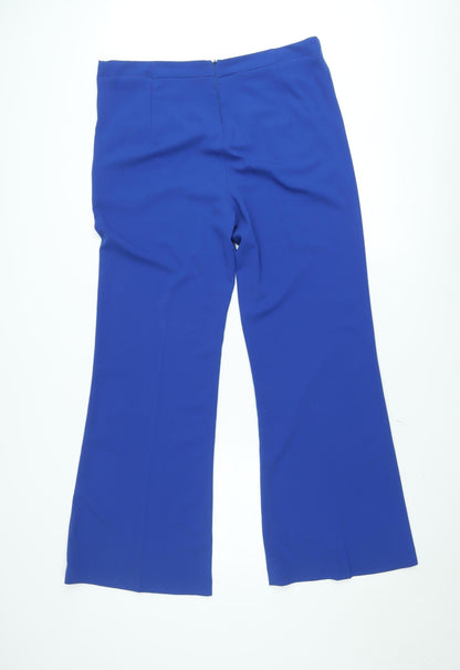 A|wear Women's Blue Size 14 Straight Leg Crepe Trousers