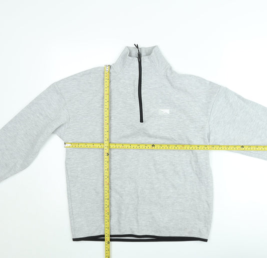 Mens UK Size L JACK & JONES Grey 1/2 Zip Sweatshirt