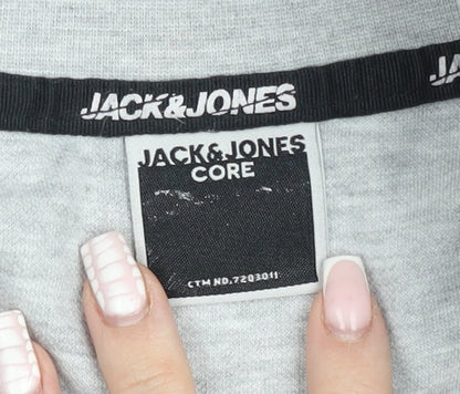 Mens UK Size L JACK & JONES Grey 1/2 Zip Sweatshirt