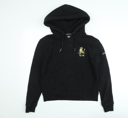 Superdry Womens Black Embroidered Pullover Hoodie Size M