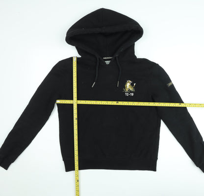Superdry Womens Black Embroidered Pullover Hoodie Size M