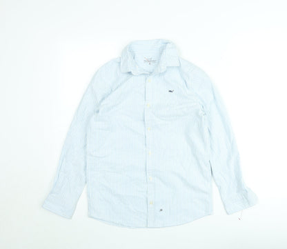 Vineyard Vines Men's Blue Striped Cotton Blend Long Sleeve Button-Up Shirt M