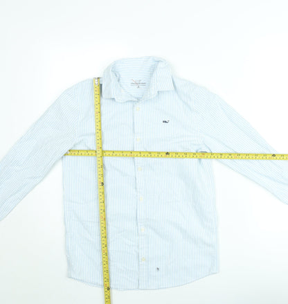 Vineyard Vines Men's Blue Striped Cotton Blend Long Sleeve Button-Up Shirt M