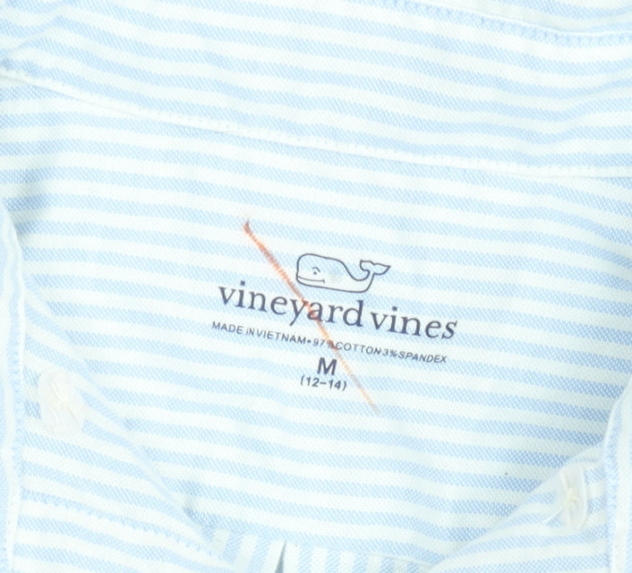 Vineyard Vines Men's Blue Striped Cotton Blend Long Sleeve Button-Up Shirt M