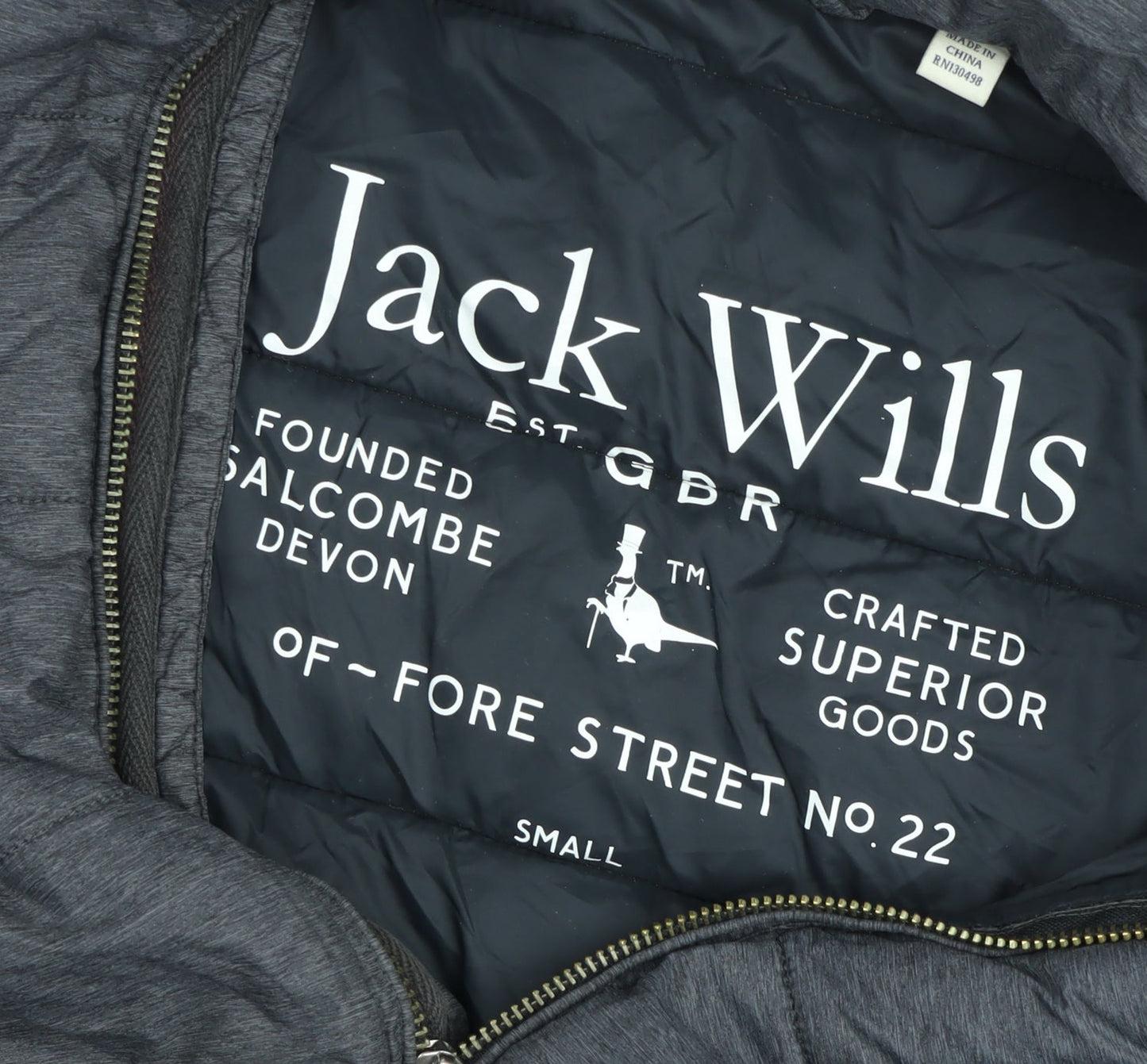 Womens UK Size S Jack Wills Grey Puffer Jacket