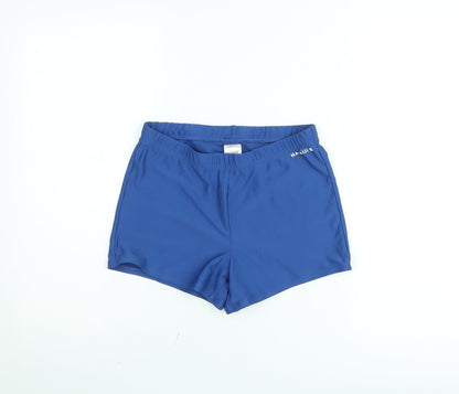 Decathlon Boys Blue XL Athletic Swim Shorts Elastic Waist Lightweight