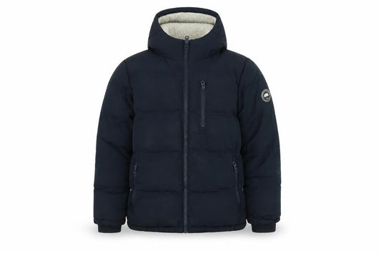 Front view of SoulCal Teens Blue Hooded Puffer Jacket 164cm Winter Lined