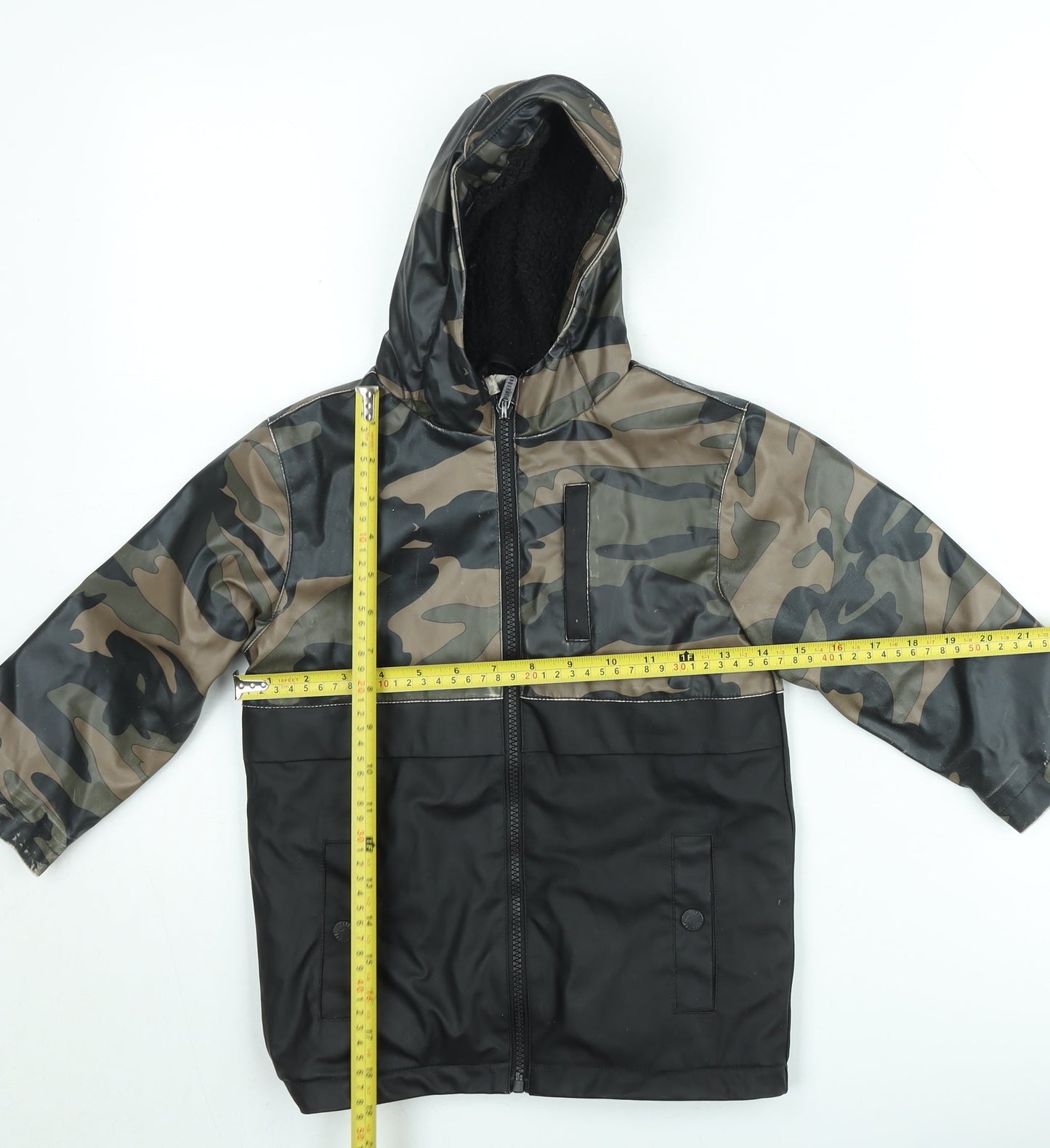 Firetrap Boys Green Camouflage Hooded Waterproof Rain Coat Jacket 3-4 Years