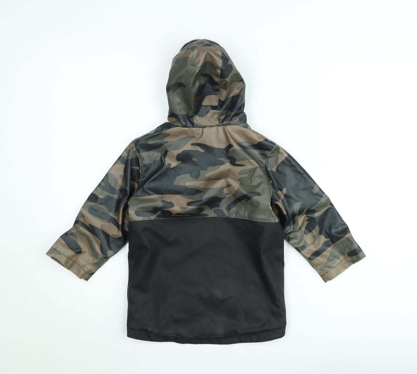 Firetrap Boys Green Camouflage Hooded Waterproof Rain Coat Jacket 3-4 Years