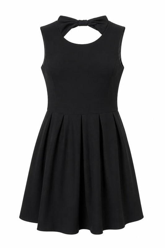 Myleene Klass Women's Black Fit & Flare Bow Back Sleeveless Dress Size 12