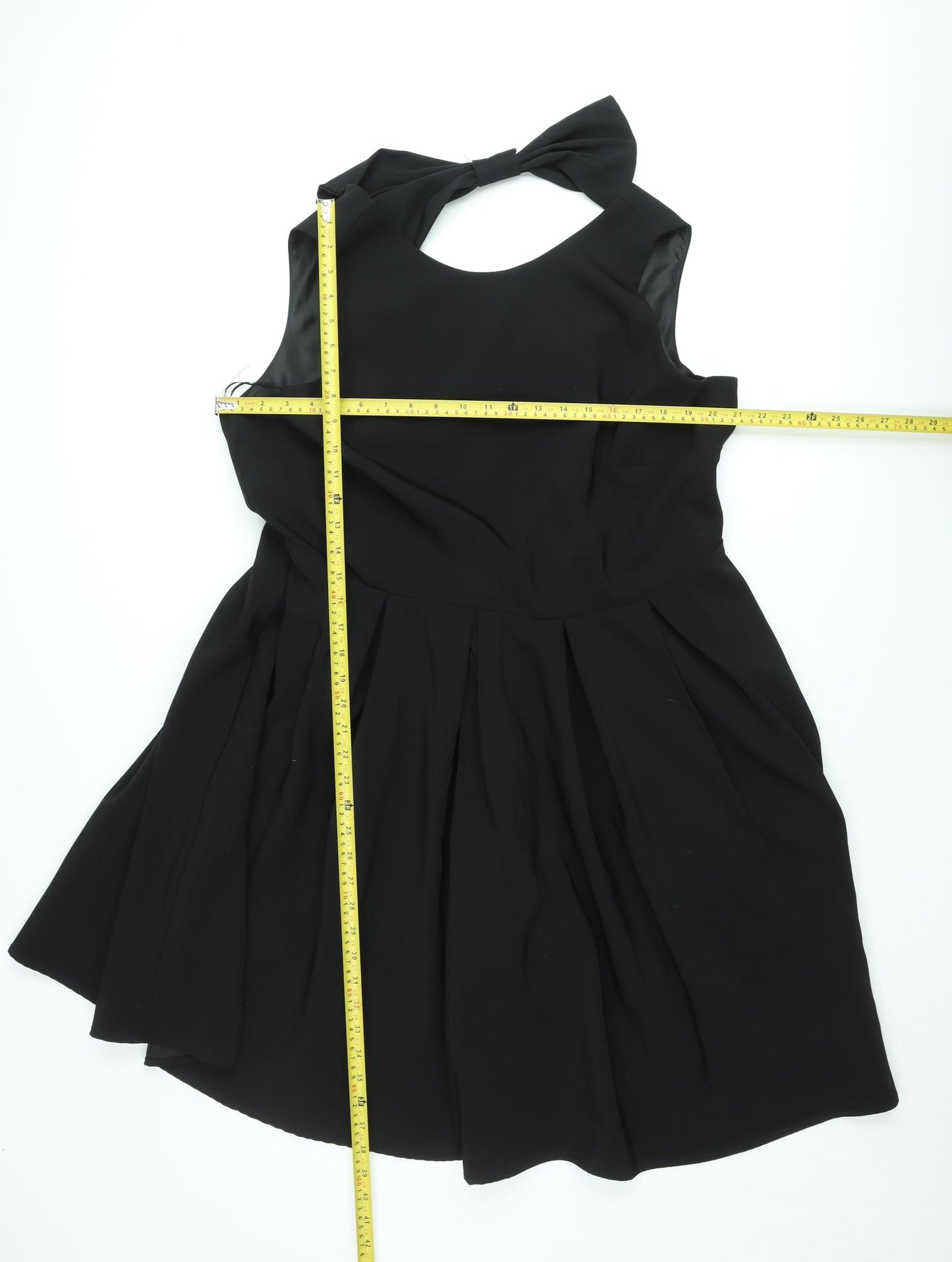 Myleene Klass Women's Black Fit & Flare Bow Back Sleeveless Dress Size 12