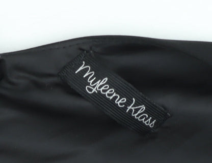Myleene Klass Women's Black Fit & Flare Bow Back Sleeveless Dress Size 12