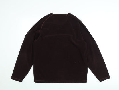 Next Men's Brown V-Neck Velvet Pullover Jumper Size M