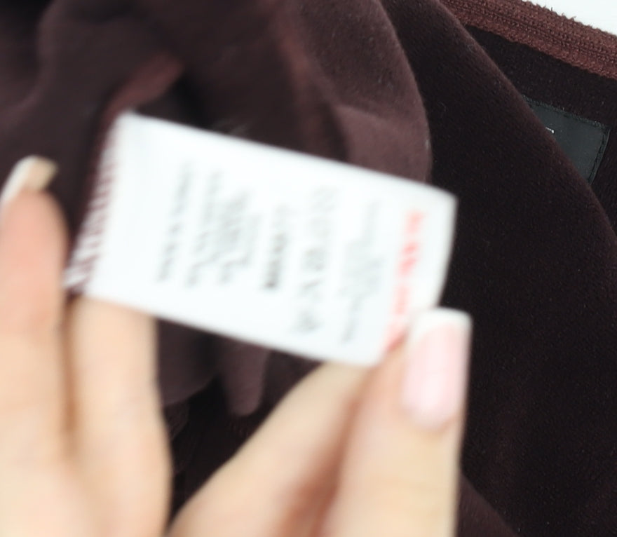 Next Men's Brown V-Neck Velvet Pullover Jumper Size M